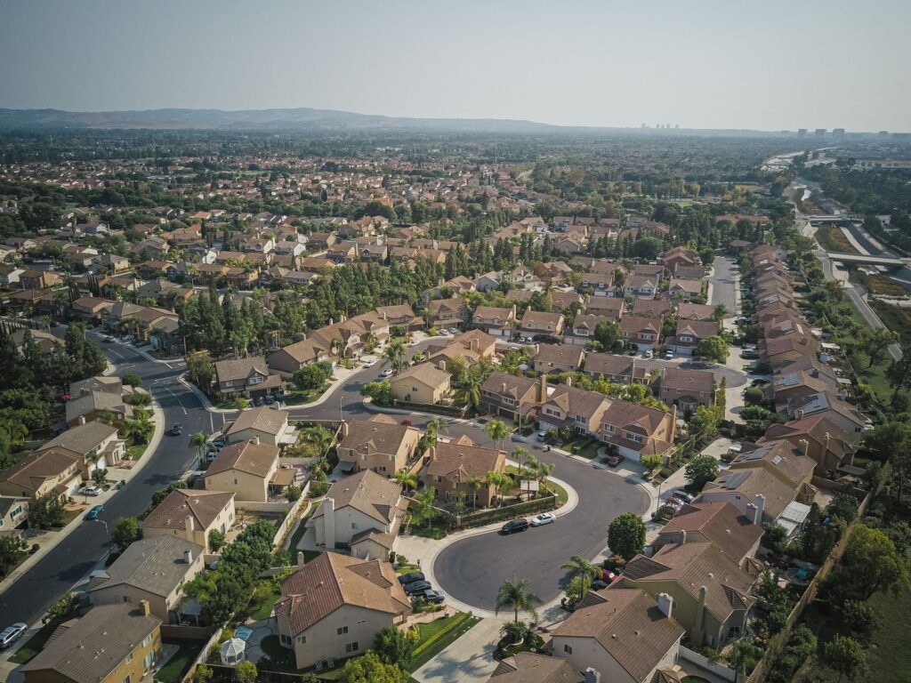 Homes rising toward the San Gabriel foothills in Altadena