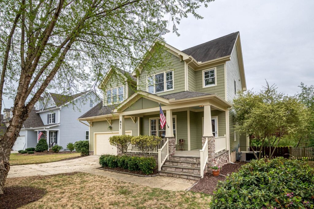 Classic family home with porch and garden
